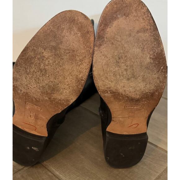 Coach Leather MAPLE Knee High Riding Boots Black Button Strap & Zipper SZ 8 - Picture 5 of 6